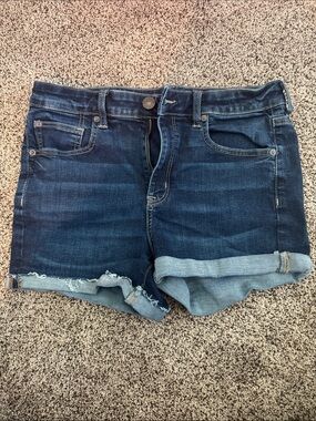 American Eagle Outfitters Dark Indigo Rolled Cuff Denim Shorts ( Size 12 )